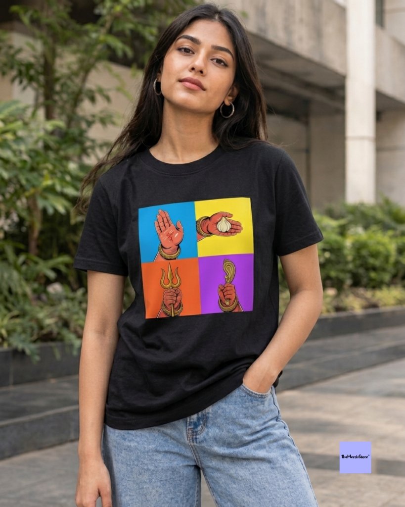 Deva Divine Symbols Pop-Art Women Tee - black edition photo 1