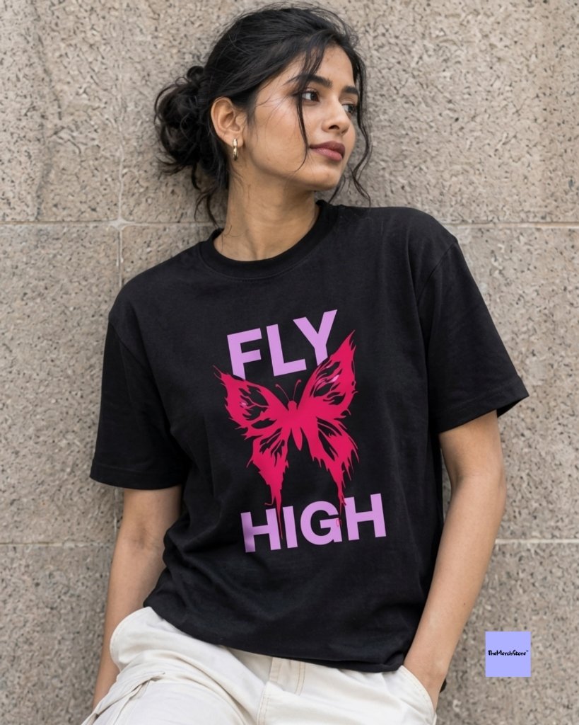 Fly High Butterfly Graphic Tee - black edition photo 1