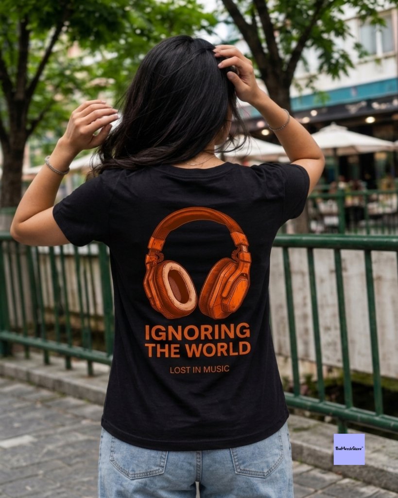 Ignoring The World Headphone Women Tee - black edition photo 1
