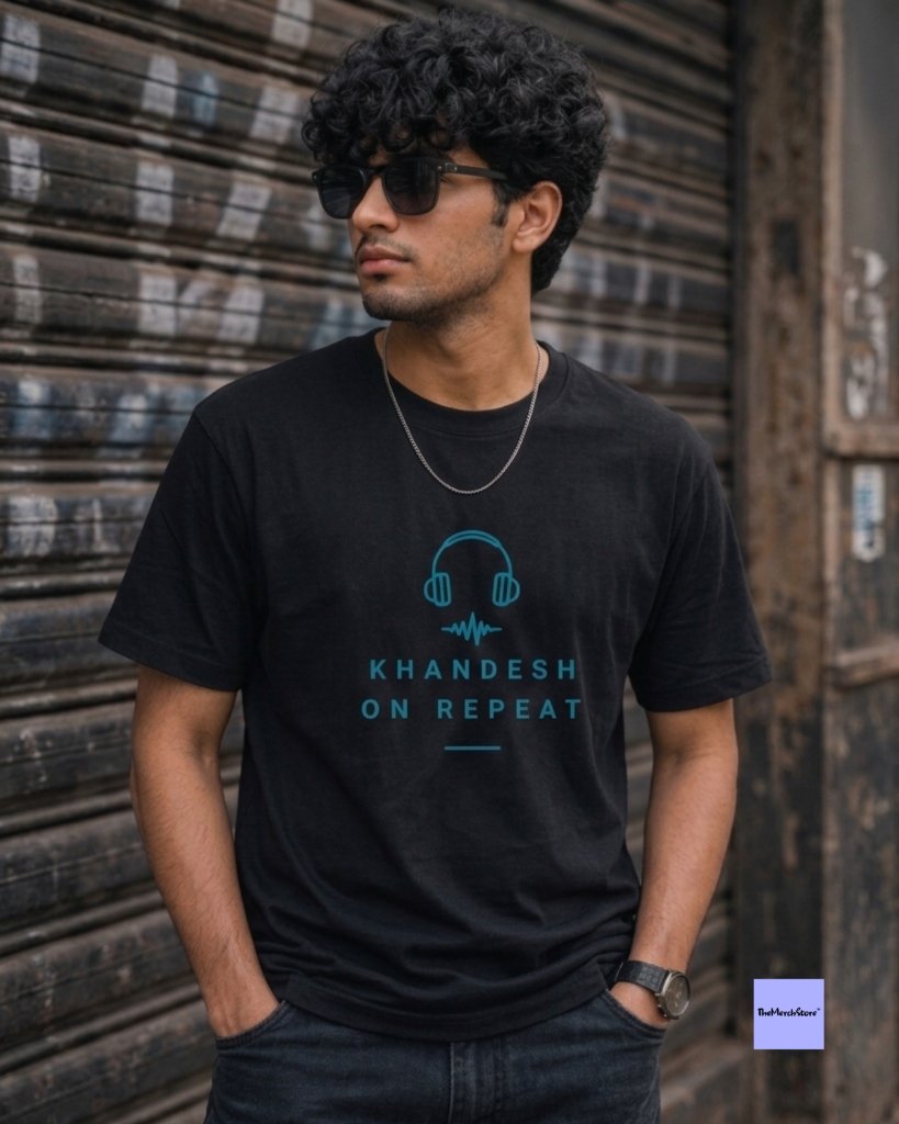 Khandesh On Repeat Men Tee - black edition photo 1