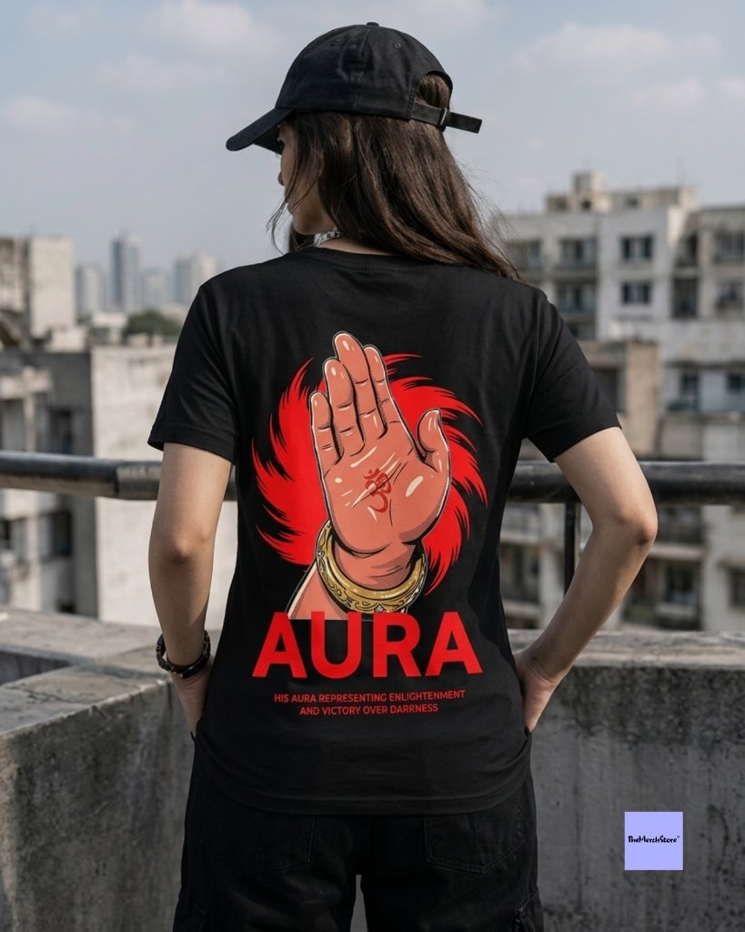 Red Aura Divine Blessing Women Tee - black edition photo 1