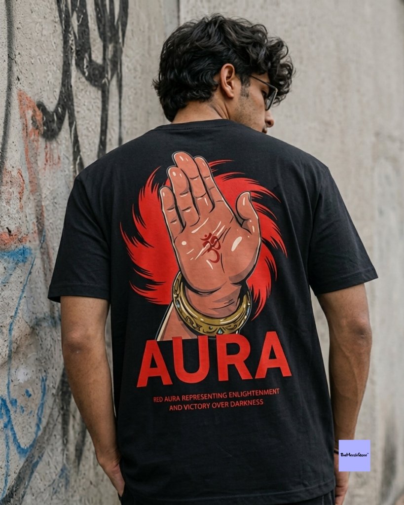 Red Aura Divine Blessing Tee - black edition photo 1