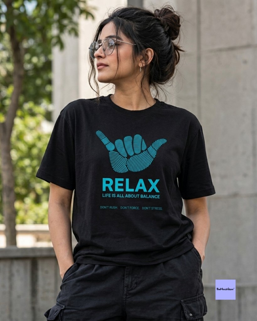Relax Life Is Balance Boyfriend Tee - black edition photo 1