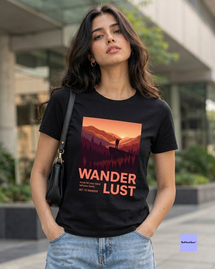 Wanderlust Mountain Graphic Women Tee - black edition photo 1